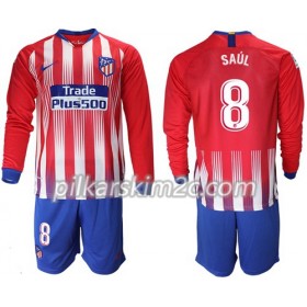 Koszulka Atlético Madryt Saul 8 Dziecięca Główna 2018-2019 - Koszulki Piłkarskie(L/S)